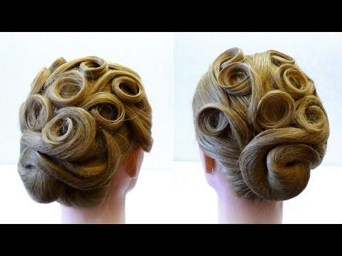 Вечерняя прическа на средние волосы. Праздничная прическа. Holiday Hairstyle For Medium Hair