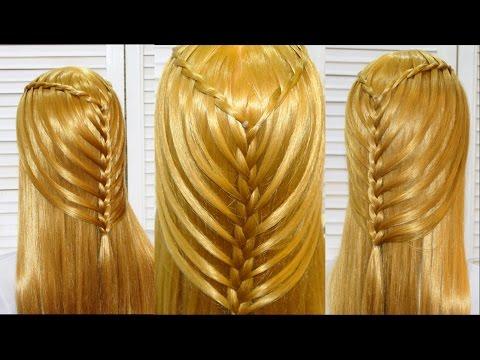 Прическа в школу с плетением на длинные и средние волосы.Hairstyle For School.